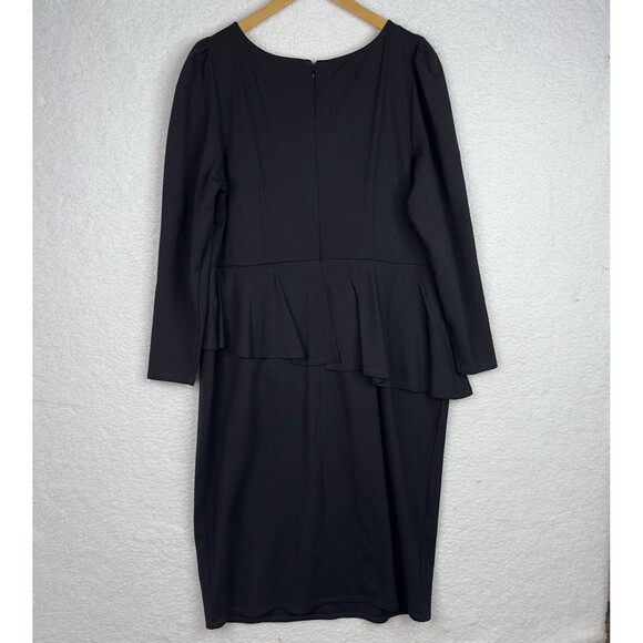 Eloquii Peplum Dress Womens‎ Plus 18 Sheath Black Darted Stretch Career Office - Picture 8 of 12